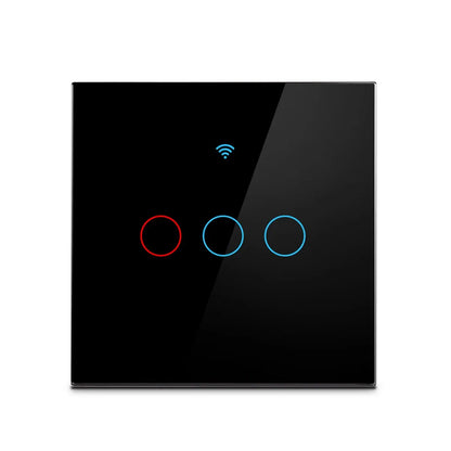 Tuya WiFi Smart Home Switch - US/EU Glass Touch Panel, Voice & Wireless Remote Control Compatible with Alexa & Google Home