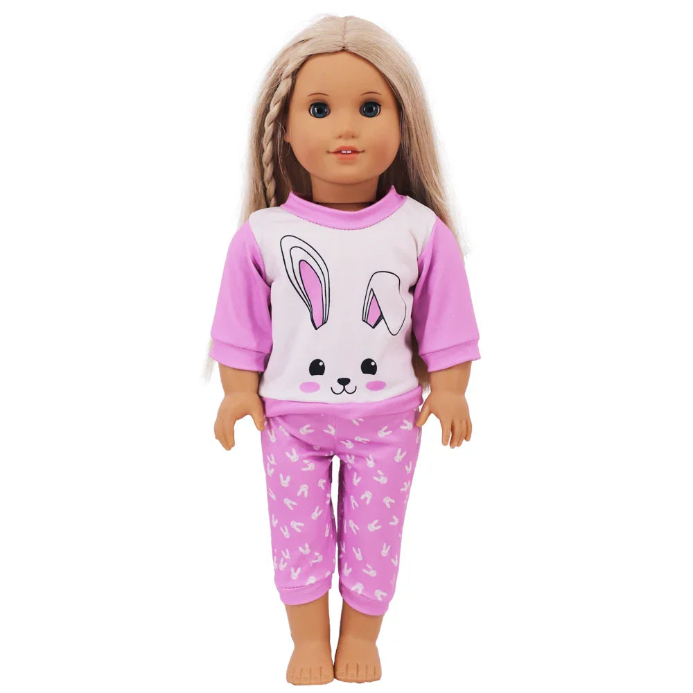 15-Style Doll Pajamas & Nightgowns – Cute Patterns for 18-Inch American & 43cm Born Dolls, Doll Accessories Toy
