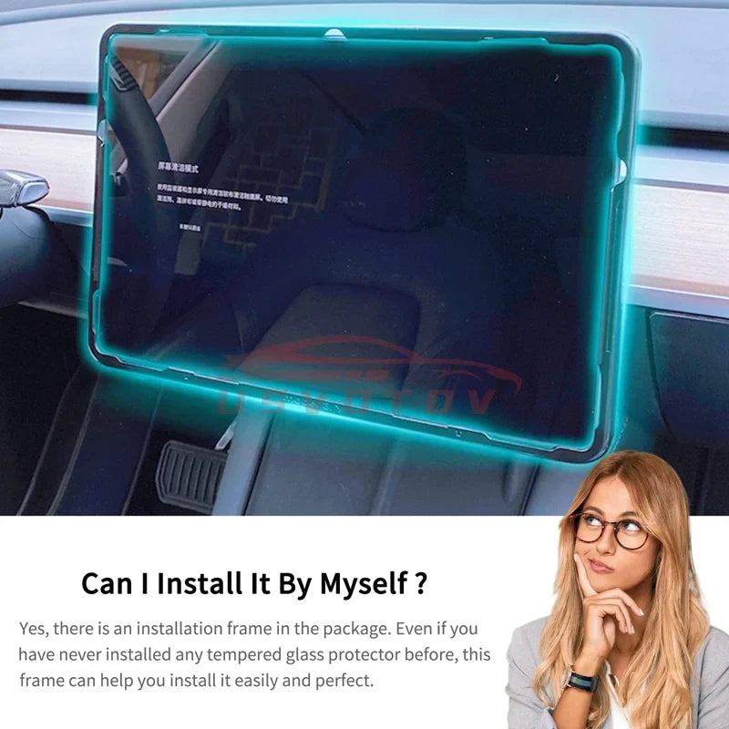 Touch Screen Protector for Tesla Model 3/Y — 15-Inch Tempered Glass Film for Center Control Screen & Navigation Protection