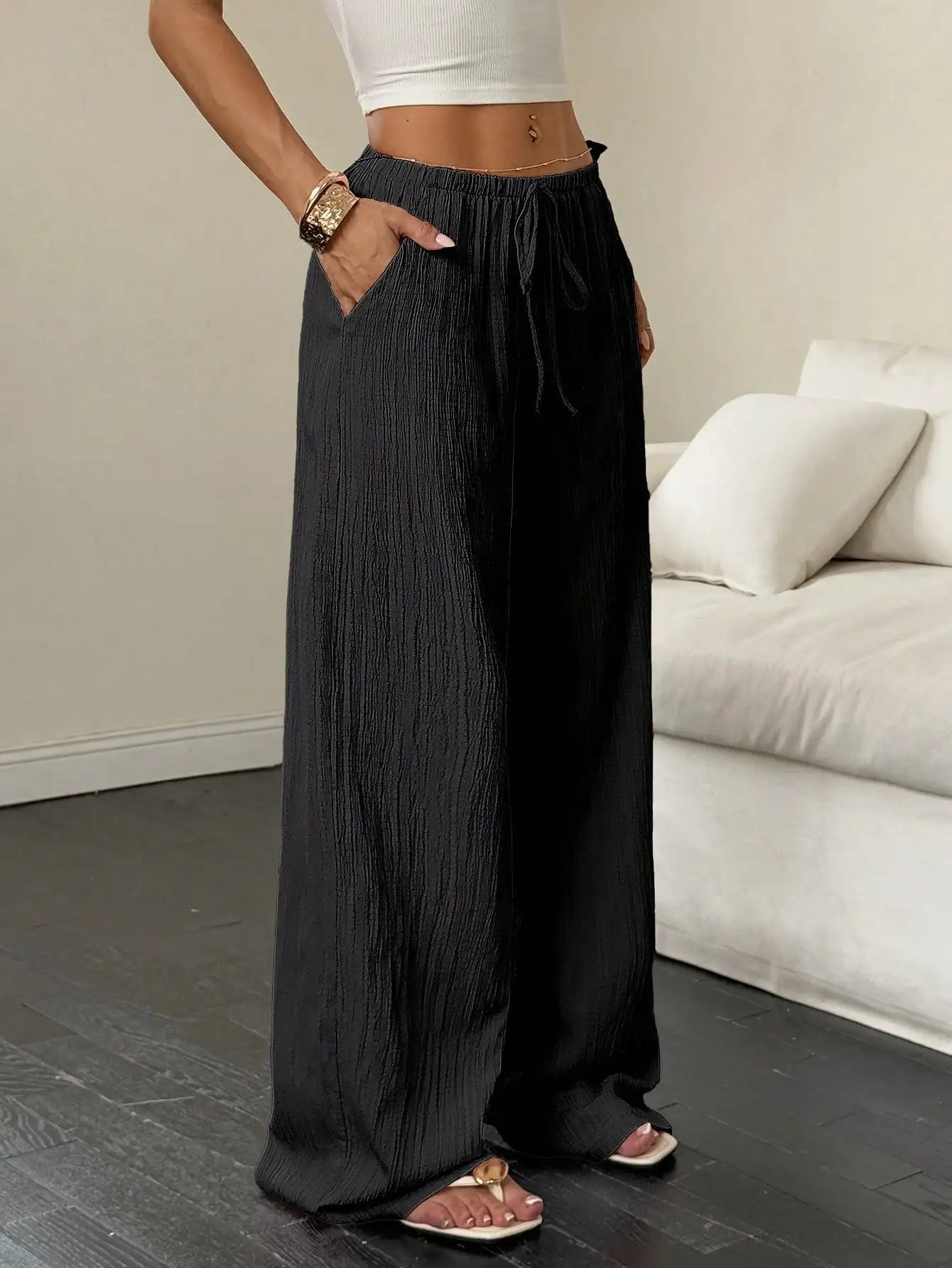 New Straight Leg Floor-Length Pants – European & American Style Elegant Women’s Trousers