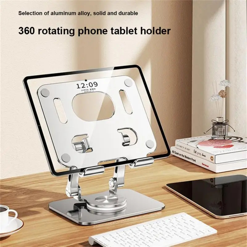 Aluminum Alloy Laptop & Tablet Bracket – Multifunctional Desktop Stand, 360-Degree Rotation, Foldable Lazy Bracket