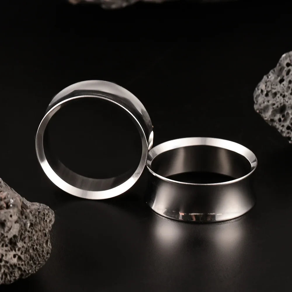Doearko Stainless Steel Ear Gauges Round Tunnels Plugs Body Jewelry Expander for Women