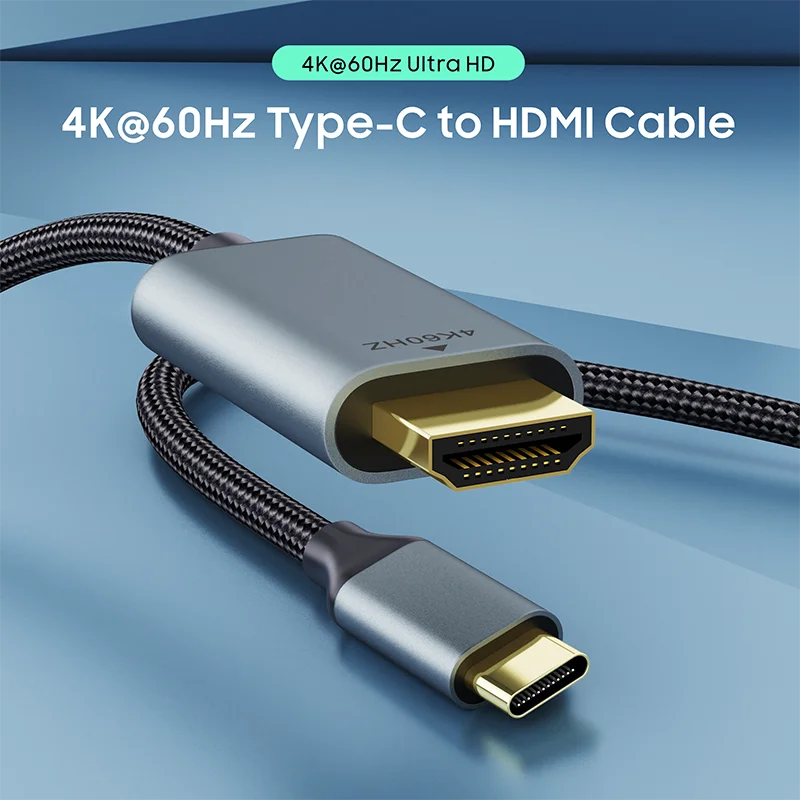 Vothoon USB-C to HDMI Cable Adapter – 4K 60Hz Type-C to HDMI, Thunderbolt 3 Compatible for MacBook Pro/Air, iPad Pro