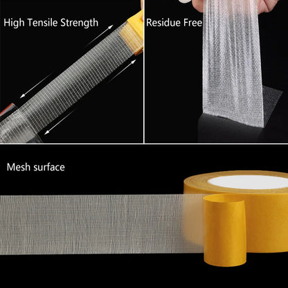Super Thin Strong Double-Sided Adhesive Tape - Heavy Duty, Waterproof, Traceless Mesh Grid Carpet Tape