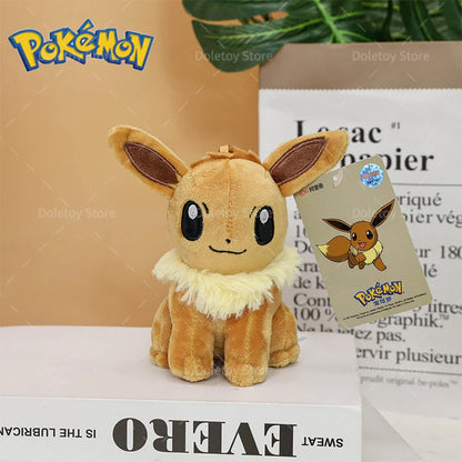 Original Pokémon Plush Keychain – Pikachu, Eevee, Charmander, Squirtle, Mew, Snorlax, Jigglypuff Cute Cartoon Doll Toy Gift for Kids
