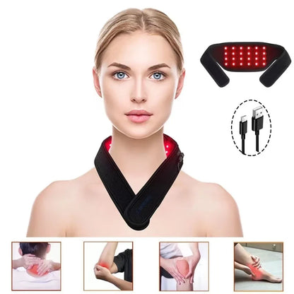 24PCS LED Red Light Belt – Wearable USB Device for Neck, Wrist, Arms, Chin & Waist, 660 & 850nm Therapy for Muscle Relief