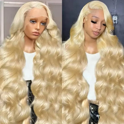 613 Blonde Body Wave Wig – Pre-Plucked 16-36 Inch 100% Human Hair, 13x4 13x6 HD Lace Frontal Wig, 180% 200% Density