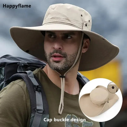 Stay Protected Outdoors: New Sun Protection Fishing Hat - Breathable Mesh, Anti-UV Summer Cap for Camping, Hiking, and Mountaineering - Men's Panama Style