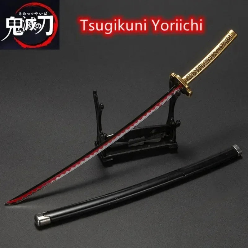 25cm Demon Slayer Metal Katana Sword Toy – Tanjirou Ghost Killer Anime Cosplay Prop & Home Decor Collection