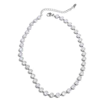 NiNice 316L Stainless Steel Jewelry Set – Colorful Cubic Zirconia Necklace and Bracelet, Exquisite Luxury Fashion Design