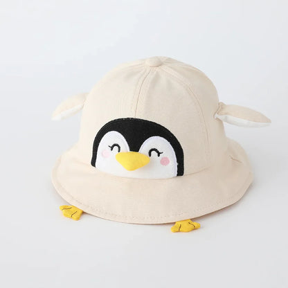 Cute Penguin Baby Sun Hat – 50CM Cotton Fisherman Cap for Kids 1-3 Years Boys & Girls Spring Summer 2026 Thin Breathable Infant Bucket Hat