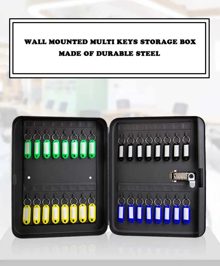 Password Key Lock Box — Multi-Key Safe Organizer for Home, Office, Car, and Factory Use