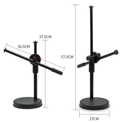 Overhead Tripod with Ring Light and Tabletop Stand, Mobile Phone Holder, Boom Arm for Nail Art and Photography