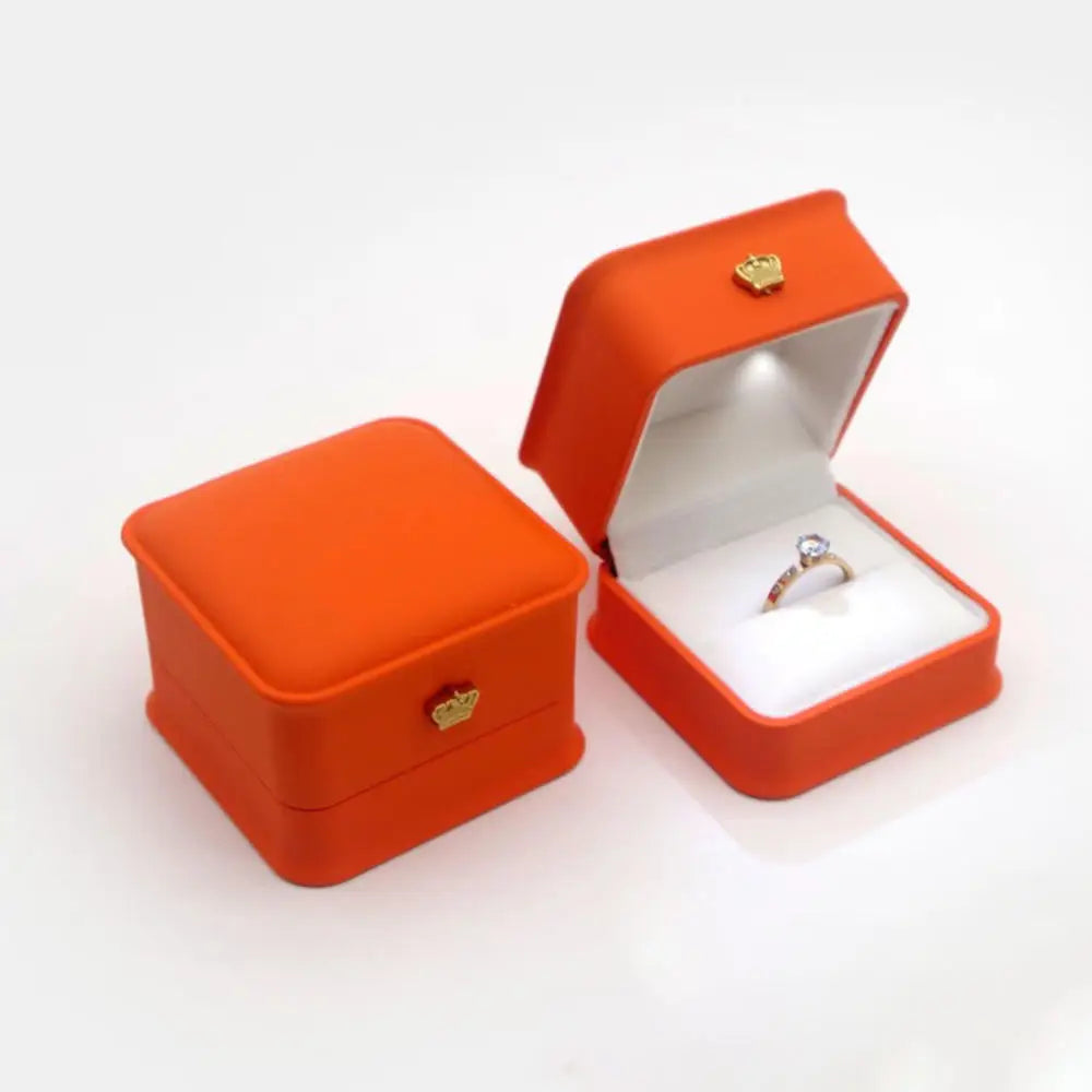 LED Jewelry Ring & Necklace Box — Luxury Velvet Display Case with Light for Engagement, Proposal & Wedding Gifts