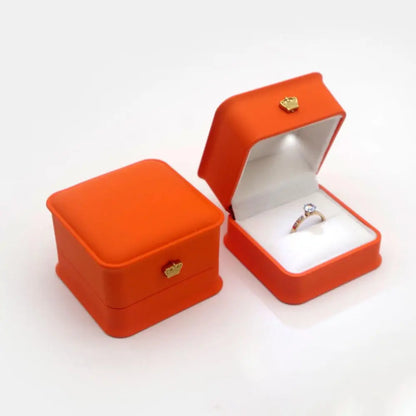 LED Jewelry Ring & Necklace Box — Luxury Velvet Display Case with Light for Engagement, Proposal & Wedding Gifts