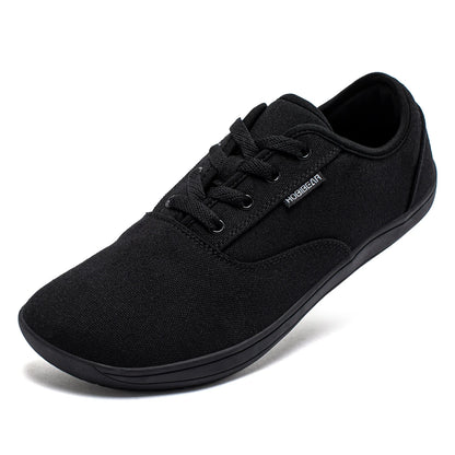 HOBIBEAR Men’s Barefoot Canvas Shoes – Minimalist Zero Drop Sneakers with Wide Fit