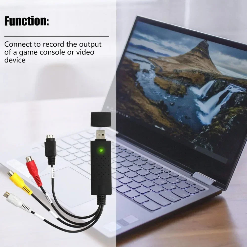 USB 2.0 VHS to DVD Video Converter – Capture Analog Video to Digital Format for IPTV, Audio, and Gaming