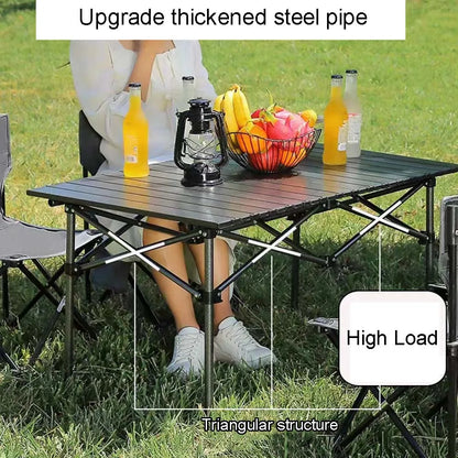 Outdoor Folding Long Table – Portable Storage Camping Desk with Net Bag, Easy Install, Lightweight & Stable