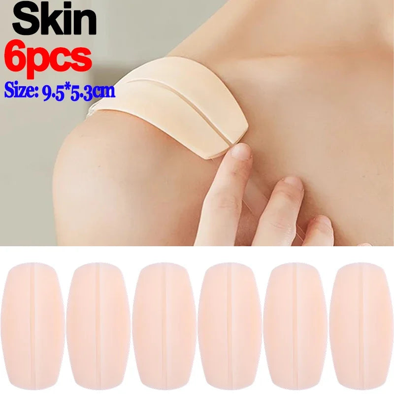 2/6PCS Silicone Anti-Slip Bra Strap Pads – Soft Shoulder Cushions for Women Pain Relief