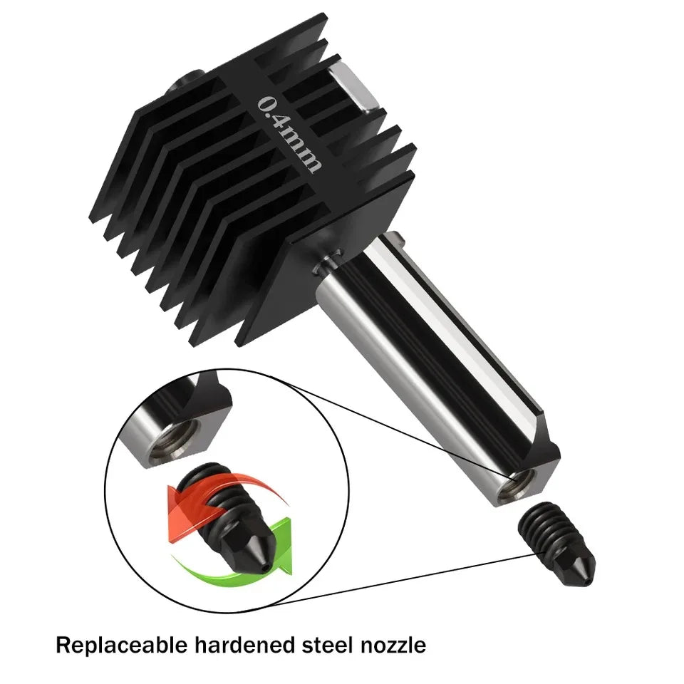 Bambu Lab A1 Mini Hotend Kit – 0.2/0.4/0.6/0.8mm Hardened Steel Nozzle for A1 3D Printer