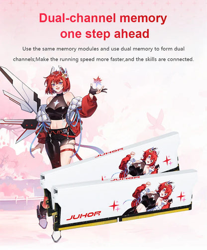 JUHOR DDR4 Gaming RAM – 8GB/16GB 3200MHz-3600MHz Desktop Memory Kit (8GX2/16GX2)