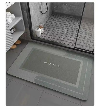 Bathroom Absorbent Floor Mat – Anti-Slip Diatomaceous Mud Quick-Dry Foot Rug for Toilet & Door, Anti-Fall Mat