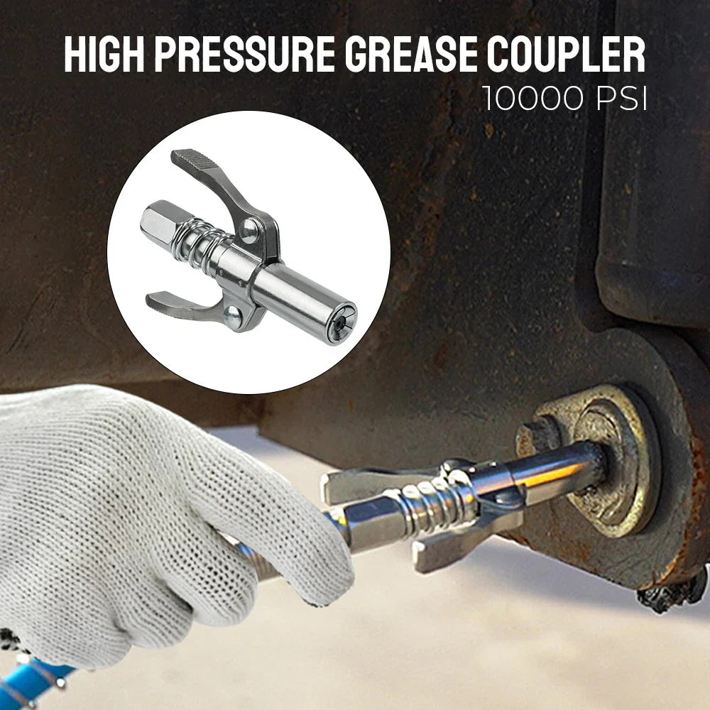 High Pressure Grease Coupler Nozzle: 10000PSI Grease Gun Pump Syringe with NPT1/8 Adapter - Brake Oil Change Tools & Car Accessories