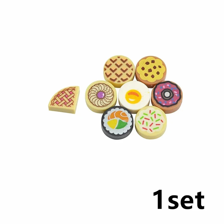 DIY Mini Food Building Block Figures – Bread, Fish, Fruit, Chicken, Crab, Hot Dog, Cake, Pizza & Carrot Creative Toy Bricks