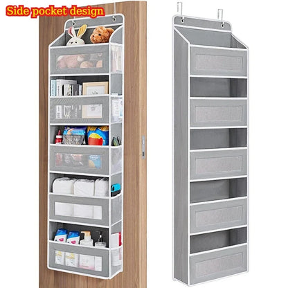 5-Shelf Hanging Storage Organizer - Anti-Tilt Over Door Storage with Large Capacity Pockets for Bedroom & Bathroom