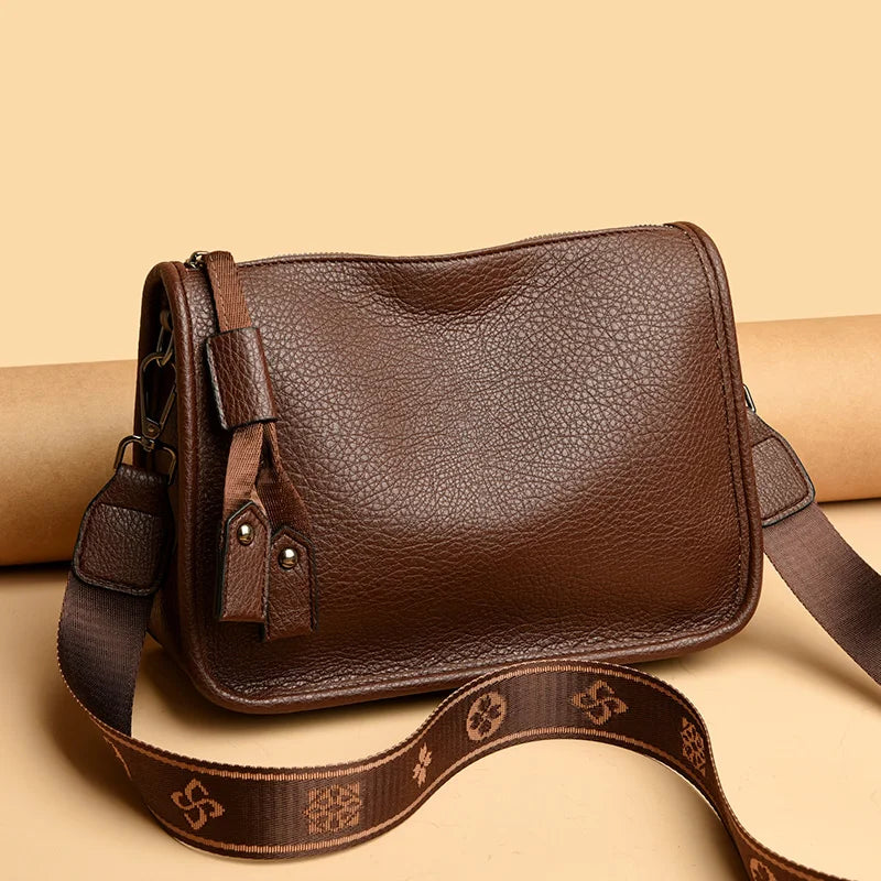 2024 High-Quality Genuine Leather Women’s Tote Bag - Luxury Soft Cowhide Shoulder and Crossbody Messenger Bag