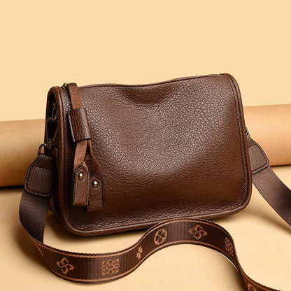 2024 High-Quality Genuine Leather Women’s Tote Bag - Luxury Soft Cowhide Shoulder and Crossbody Messenger Bag