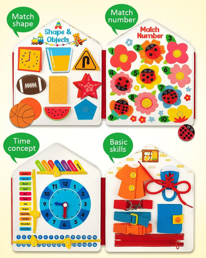 Baby Soft 3D Cloth Book – Montessori Early Learning Toy for Color Cognition & Basic Life Skills