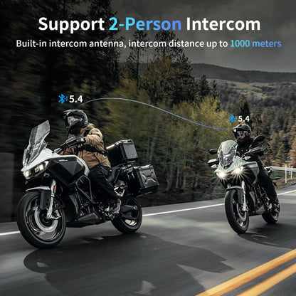 Fodsports FX-S Bluetooth Motorcycle Intercom — Wireless Helmet Headset with 1000M Range, BT5.4