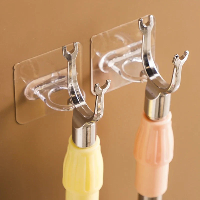 5/10PCS Transparent Ring Hooks – Perforation-Free Waterproof & Rust-Resistant Storage for Bathroom and Toilet Supplies