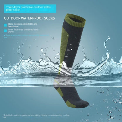 Knee High Waterproof Socks – Hiking, Wading, Outdoor Camping, Cycling, Skiing & Mountaineering Warm Long Socks
