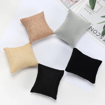 5-Color Fabric Jewelry Display Pillow – Beige Black Grey Bracelet & Watch Cushion Holder for Gifts & Wholesale DIY Accessories