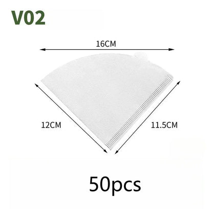 50/100pcs Disposable Cone Coffee Filter Paper – Easy Pour Over Drip Filters for Coffee Machines & Tea Brewing