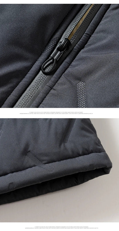 Men’s Autumn & Winter Cotton Vest Jacket – Casual Warm Sleeveless Top with Standing Collar, Plus Size Multifunctional Outerwear
