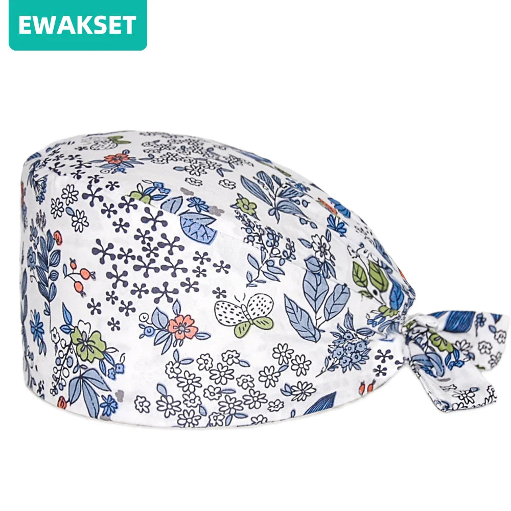 Unisex Soft Scrub Cap – Cartoon Print Surgical Hat for Men and Women, Operating Room Nursing Accessories