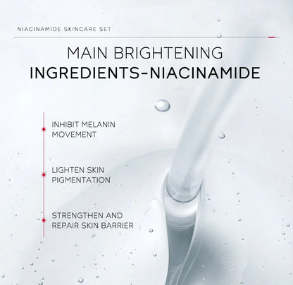 Niacinamide Skin Care Set – Oil Control, Anti-Wrinkle & Whitening Face Serum, Cream, Toner 4-Piece Kit