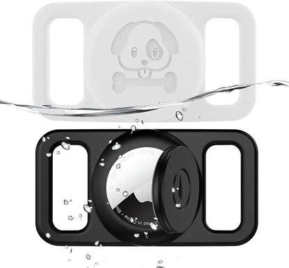 2-Pack AirTag Dog Collar Holders — Waterproof Silicone Hidden Loop Anti-Lost Tracker Accessory
