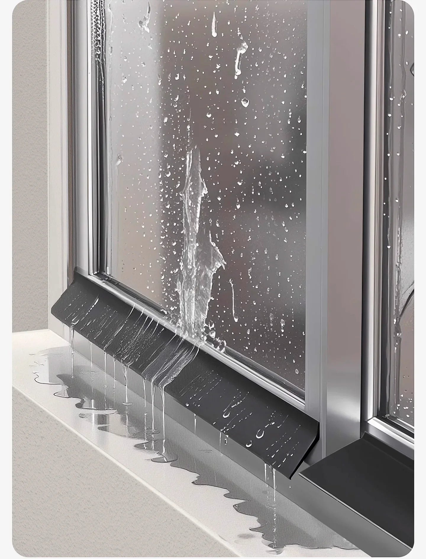Aluminum Alloy Window Water Blocking Bar – Rain Flashing Board & Waterproof Sealing Strip for Home Windows