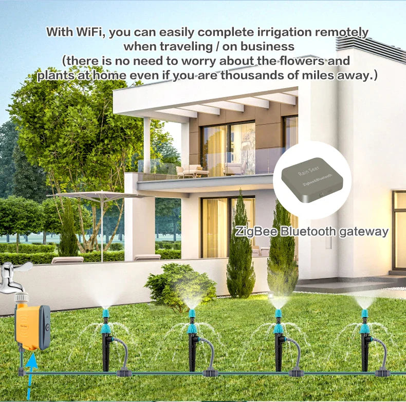 Rain Seer Tuya Zigbee Garden Watering Timer – WiFi Irrigation System with Mobile Remote Control