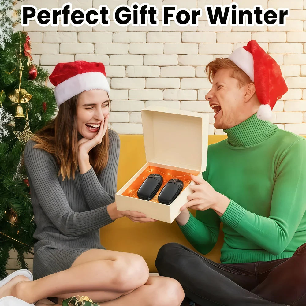 2-Pack Rechargeable Hand Warmers 2000mAh – Electric Pocket Heater for Christmas, Outdoors, Hunting, Golf & Camping