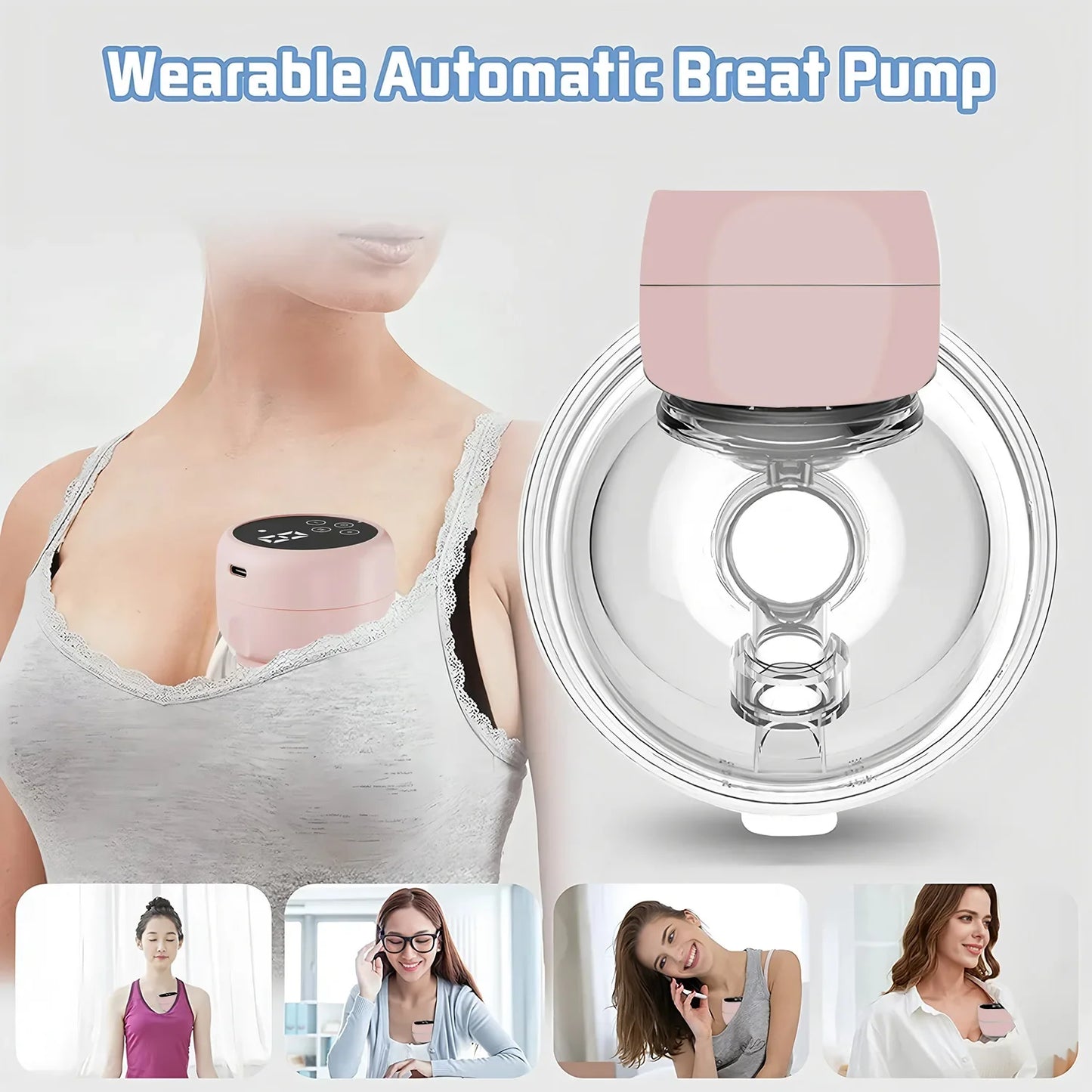 Wearable Electric Breast Pump — Portable Hands-Free Silent Breast Milk Extractor & Collector, 1PCS