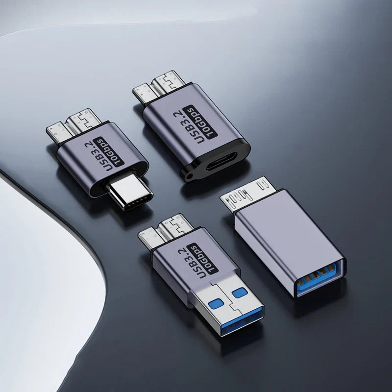 Micro B USB 3.0 Male to Type-C Female Adapter – USB 3.0 to Type-C Connector for External Hard Drive HDD Cable