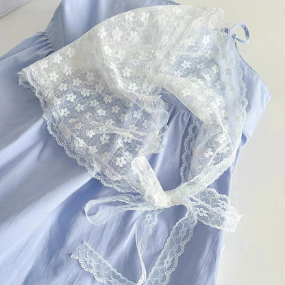 White Woven Floral Lace Hair Scarf Wrap – Retro Triangle Headscarf, Travel & Photo Hat, Hair Accessories for Women