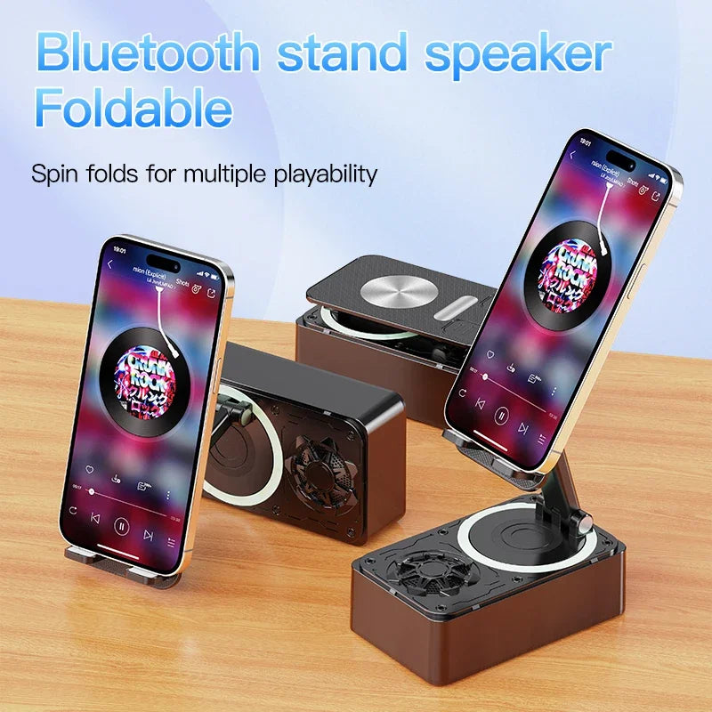 3-in-1 Phone Stand - Bluetooth Speaker, Power Bank & Rotating Foldable Holder for Phones and Tablets