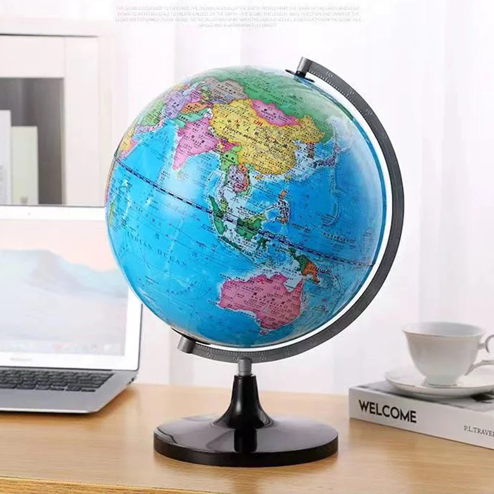 360-Degree Rotating Globe – Educational World Map for Students, Geography Teaching Aid & Kids Learning (30x21.5cm)