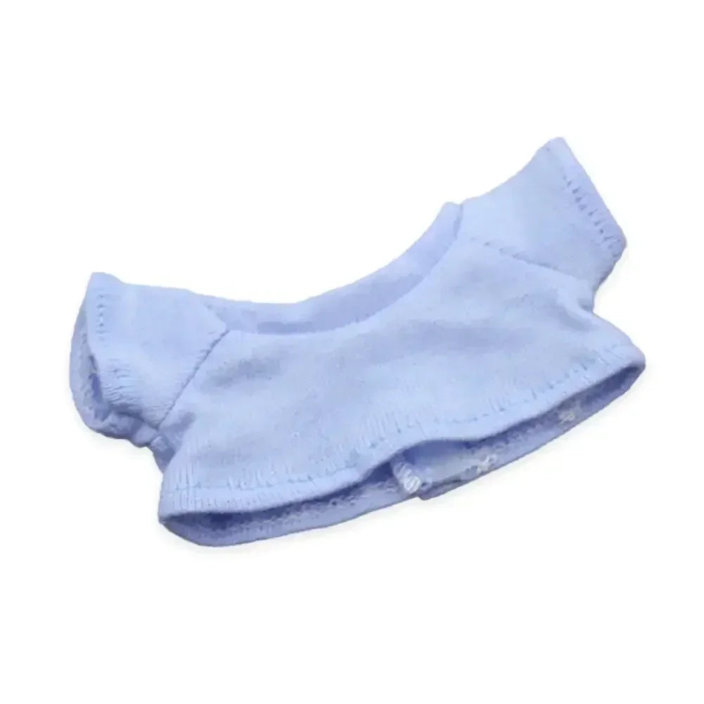 Labubu Idol Doll Clothes Set – T-Shirt & Denim Shorts Outfit for 17cm Labubu & 10cm Cotoon Dolls, Doll Accessories